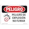 Signmission OSHA Danger, Explosion Hazard No Smoking Spanish, 24in X 18in Decal, OS-DS-D-1824-LS-1207 OS-DS-D-1824-LS-1207 - alternate 1